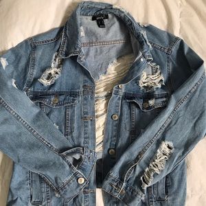 Super distressed jean jacket
